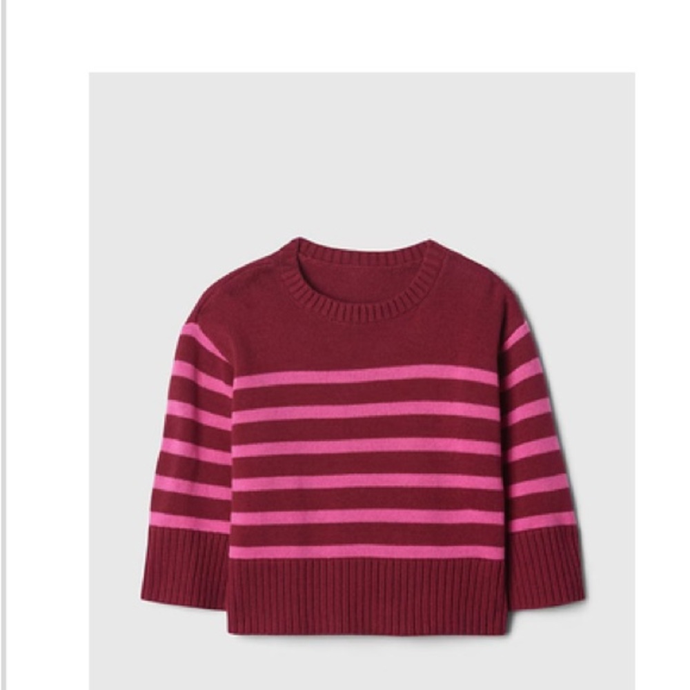 Striped Burgundy and Pink Sweater